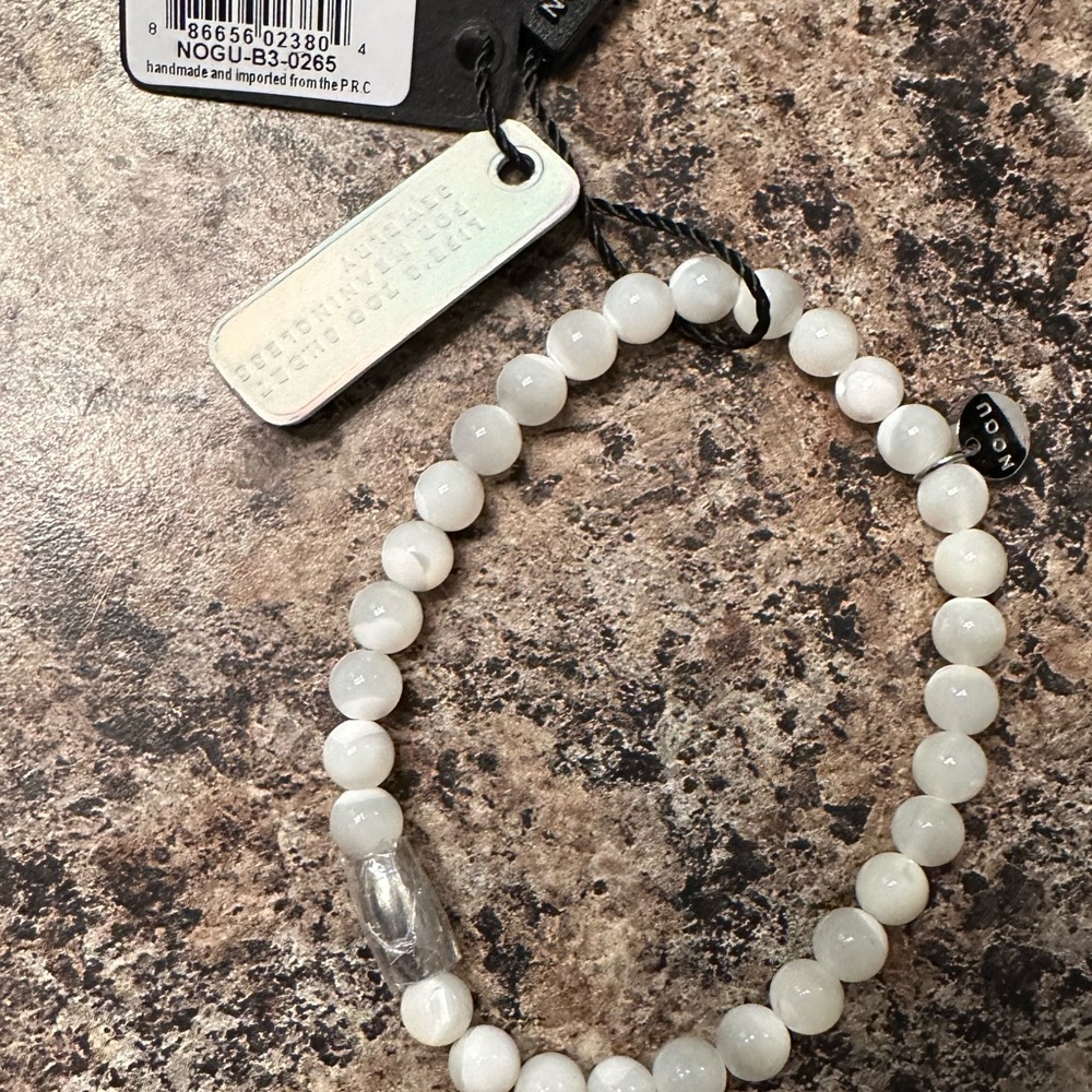 BRAND NEW NOGU White Beaded Bracelet with Tag